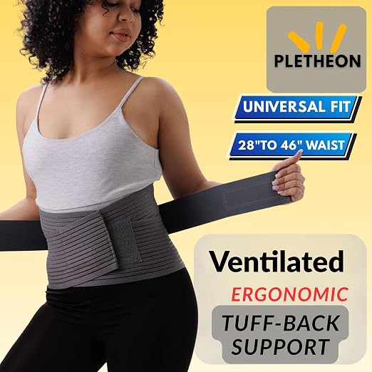 PLETHEON Lumbo Sacral Lumbar Support Belt Grey for Men & Women - Image 2